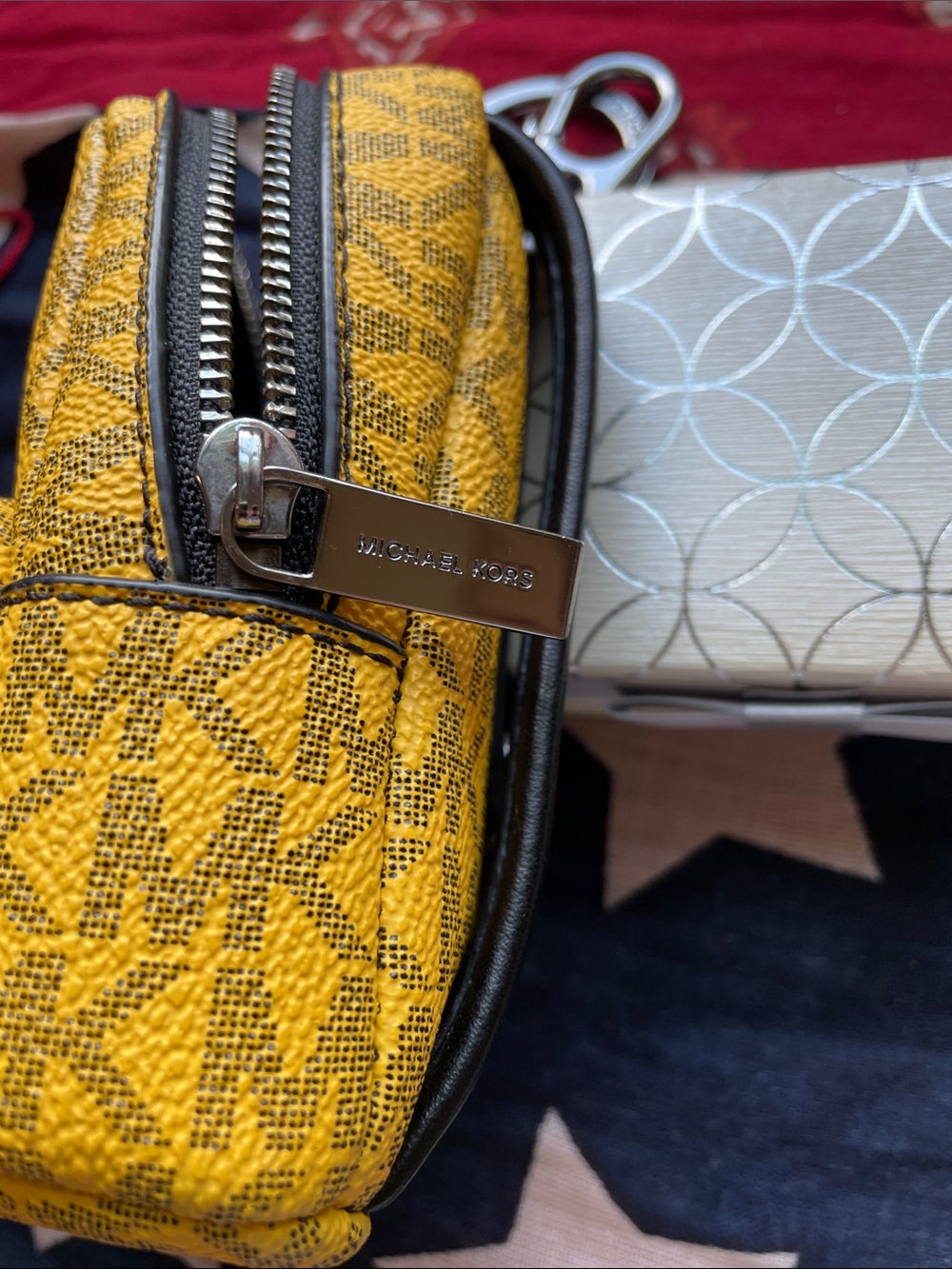 Michael Kors Yellow MK Monogram Mini Backpack - Picture 4 of 11